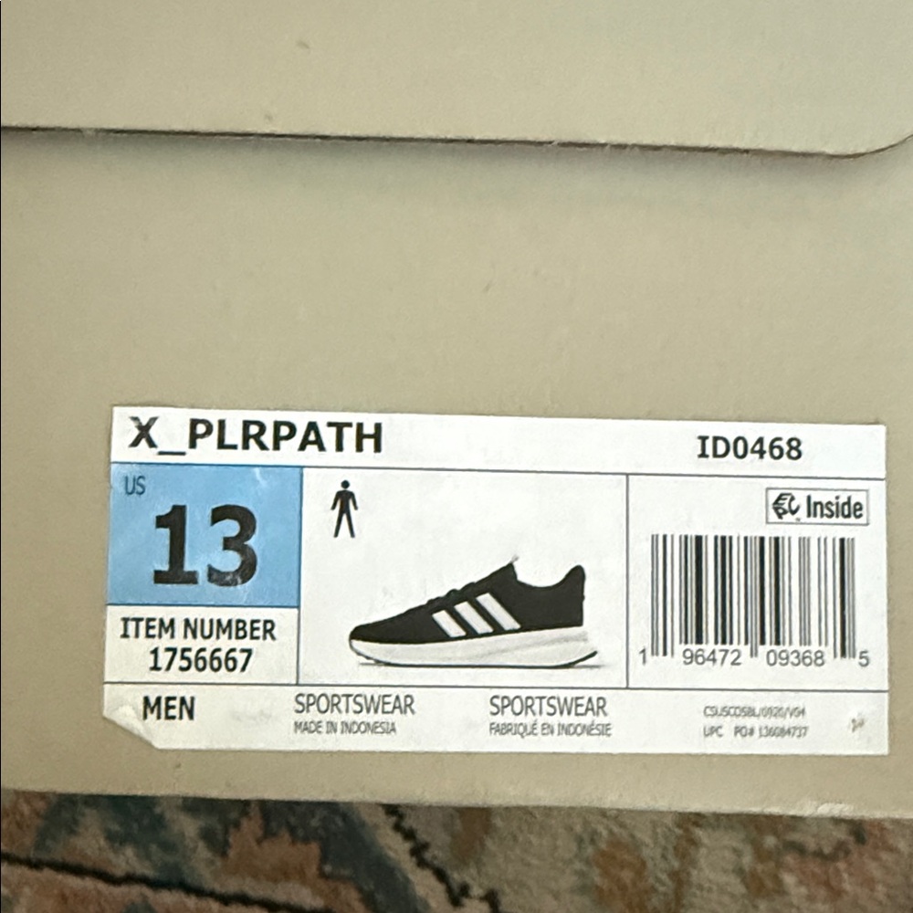Adidas Men's Black Athletic Shoes with White Stripes - Picture 4 of 5